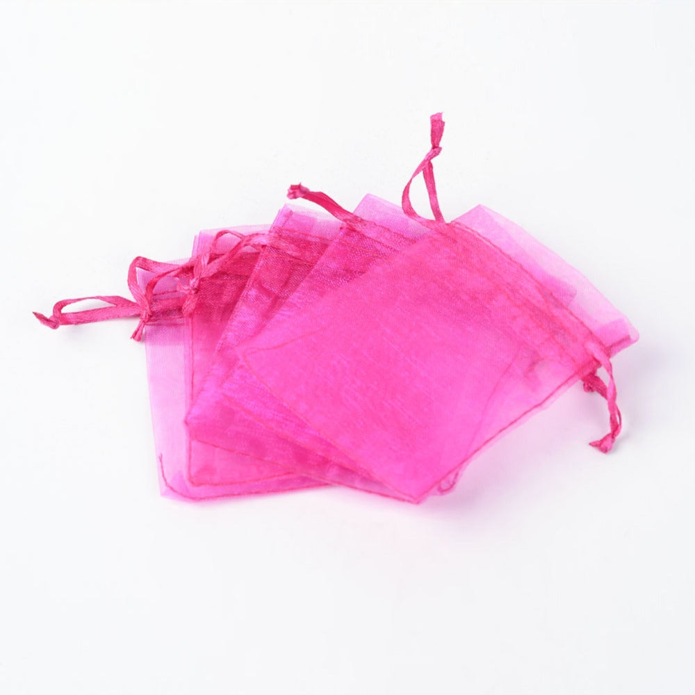 10st cerisa organza påsar - 9 x 7cm