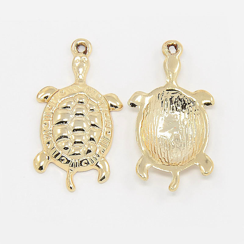 Guldfärgad sköldpadda hänge berlock - 1st