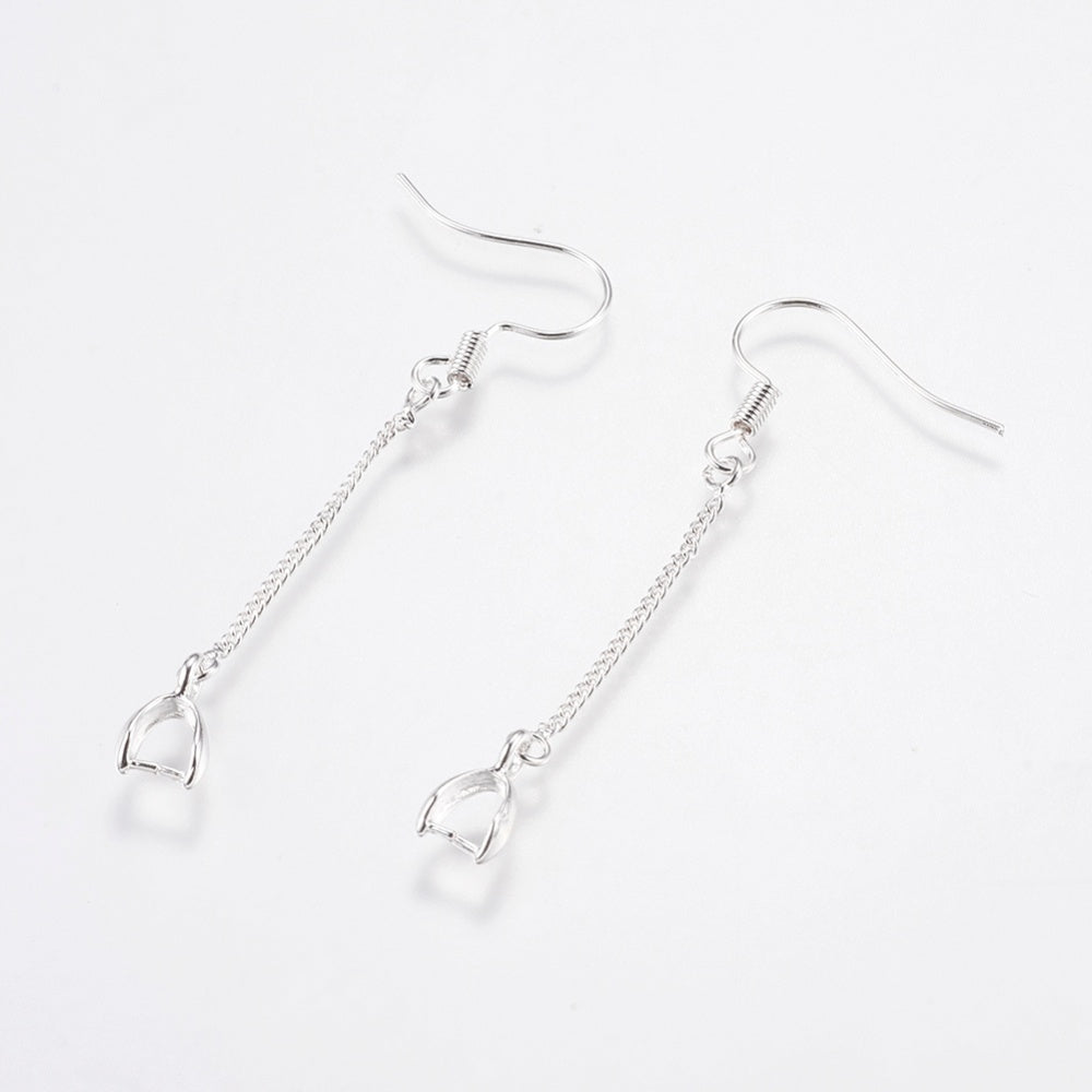 1 par örhängeskrokar med kedja och fäste - 53mm