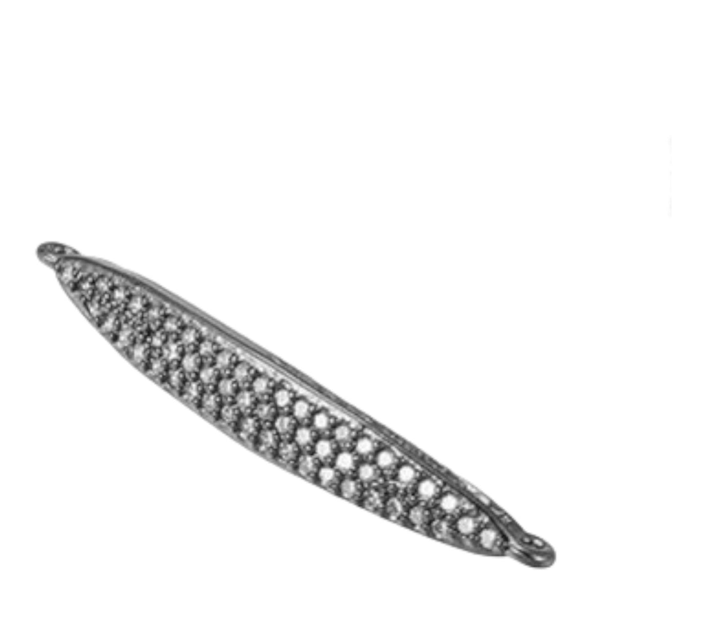 Vacker strass connector länk cubic zirconia -1st - silver