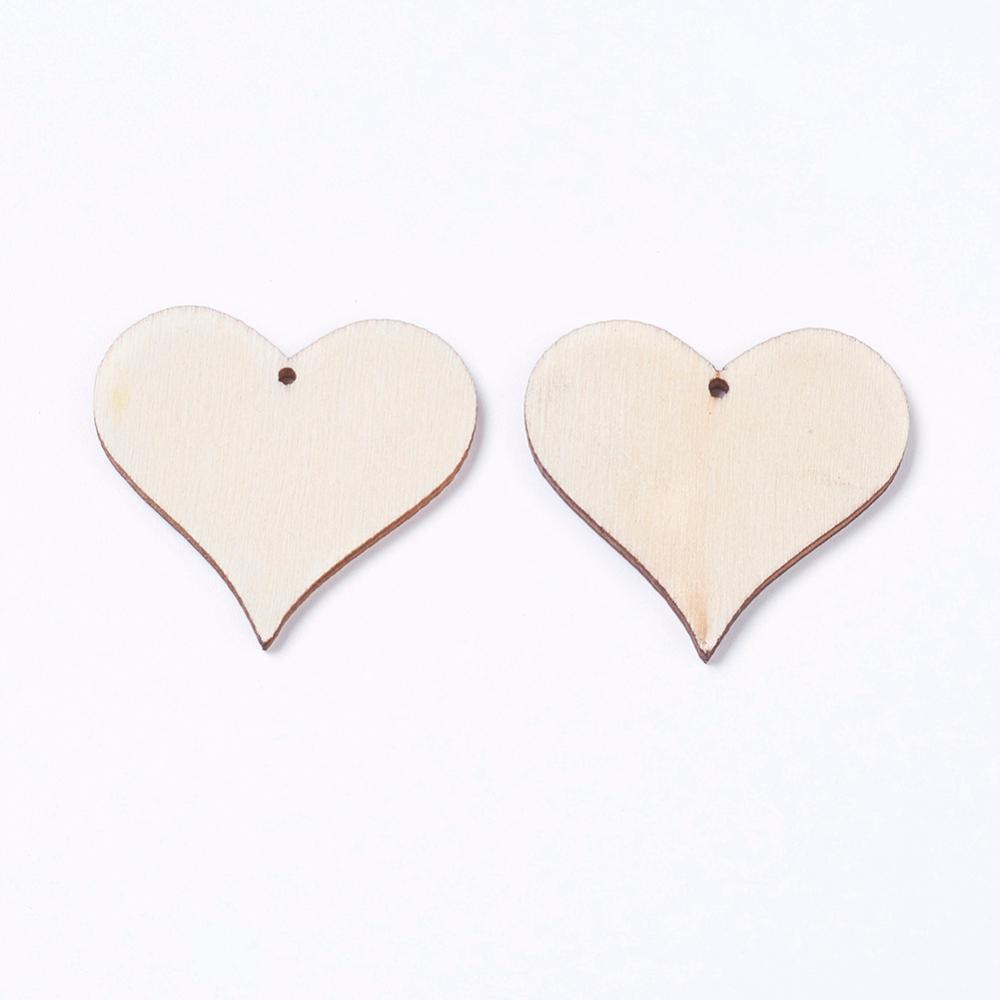 10st hjärtan i trä - 40mm