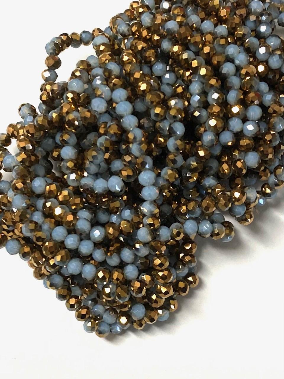 Hel sträng facetterade abacus glaspärlor rondeller 4mm