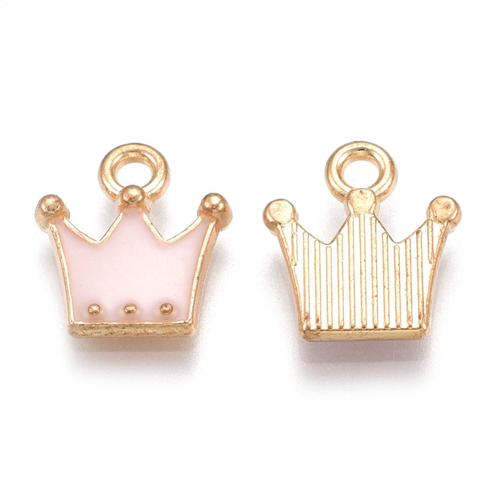 1st rosa krona - emaljerat hänge berlock