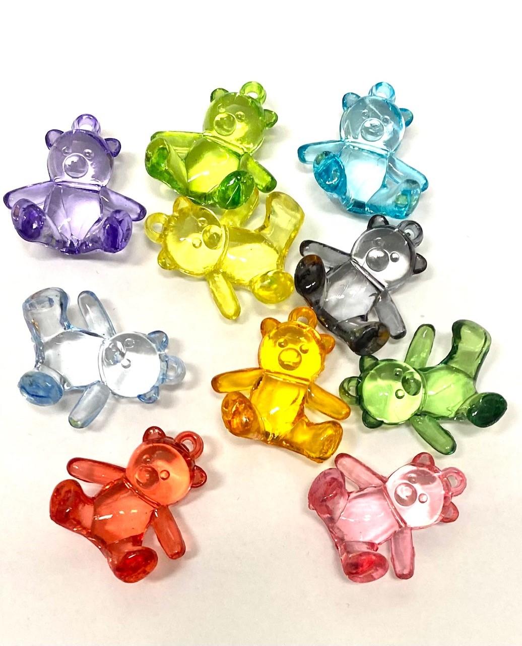 5st stora söta nallar hängen i akryl - 27mm