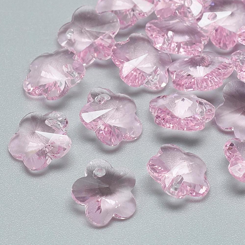 2st Glashängen facetterade blommor berlocker charms - K9 glas