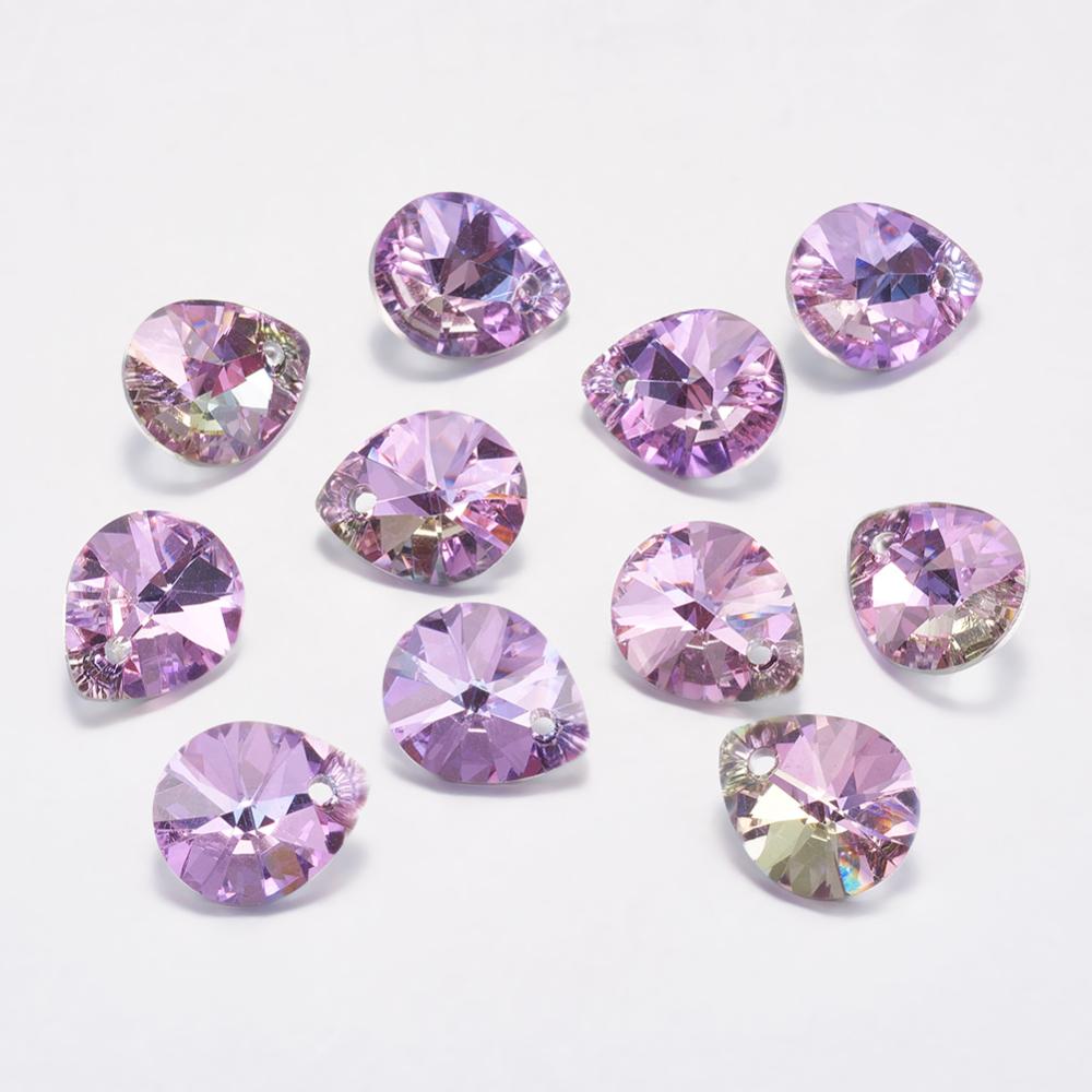 2st Glashängen facetterade droppar berlocker charms - 8mm