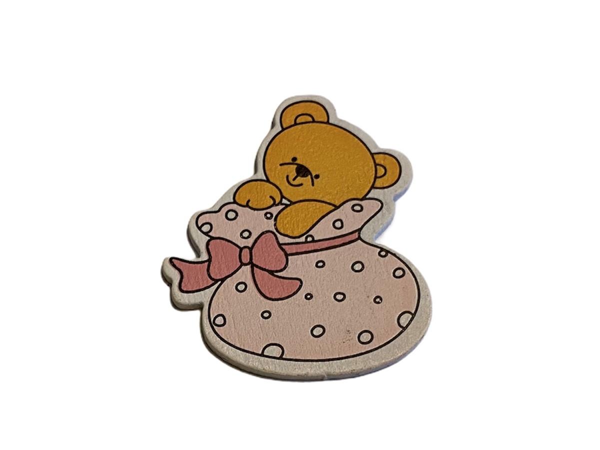 Söta nallar. Dekorationer i trä - 10st