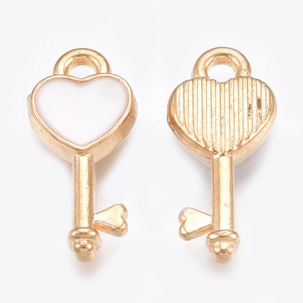 1st vit nyckel - emaljerat hänge berlock