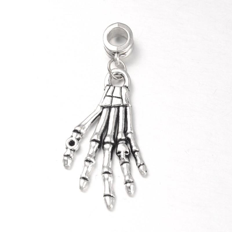 1st stor berlock hänge Halloween Läskig hand med stort hål passar ormlänk