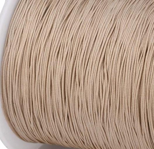 Ljusbrun nylontråd pärltråd 0,8mm till t.ex mala - 10m