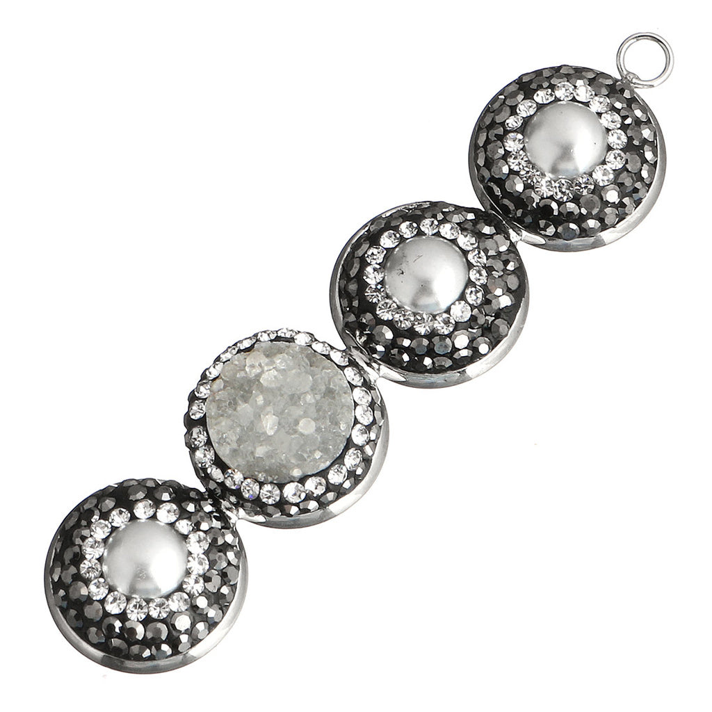 Vackert druzy agat hänge med strass - 1st