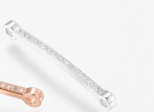 Vacker strass connector länk cubic zirconia -1st - silver