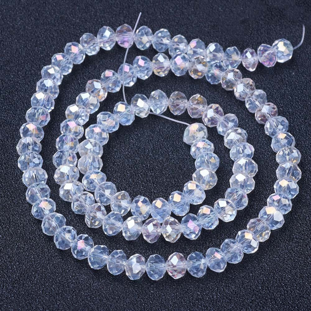 1 sträng facetterade abacus 10mm glaspärlor