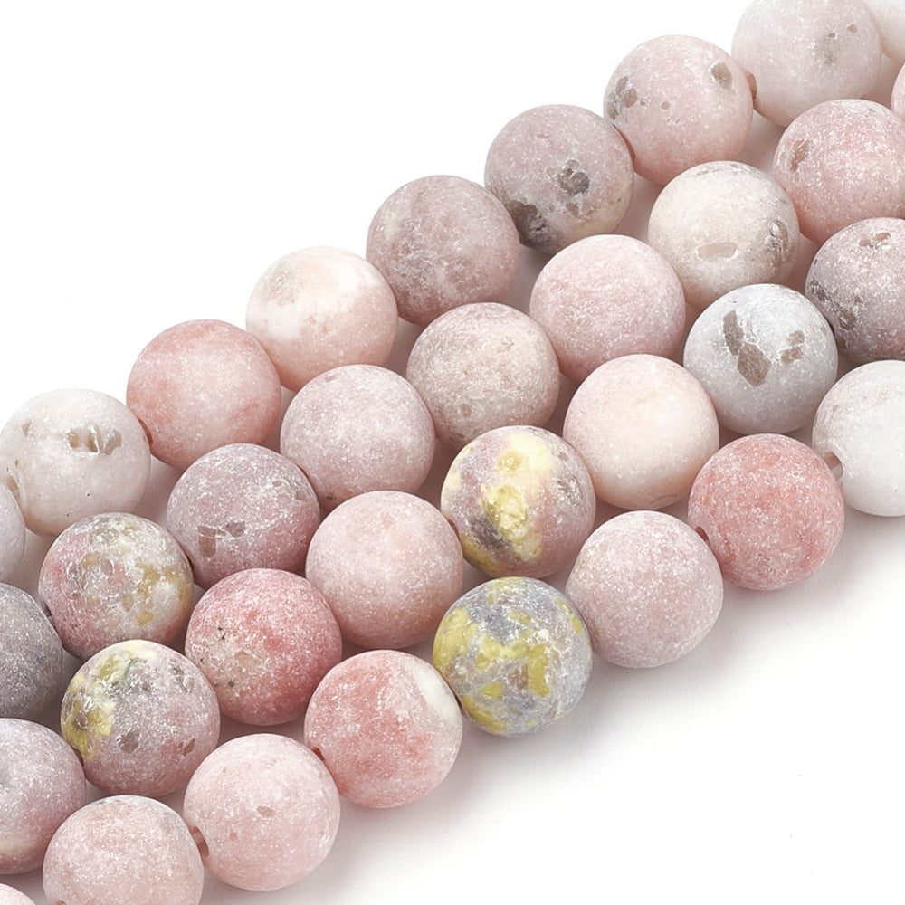 Hel sträng Frostad Marble Jaspis - 4mm