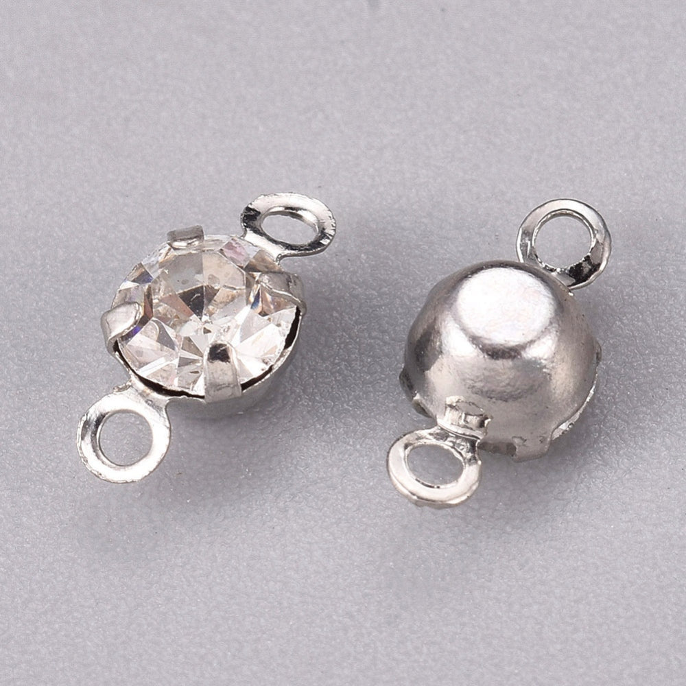 10st Silverfärgade strasslänkar - 10mm