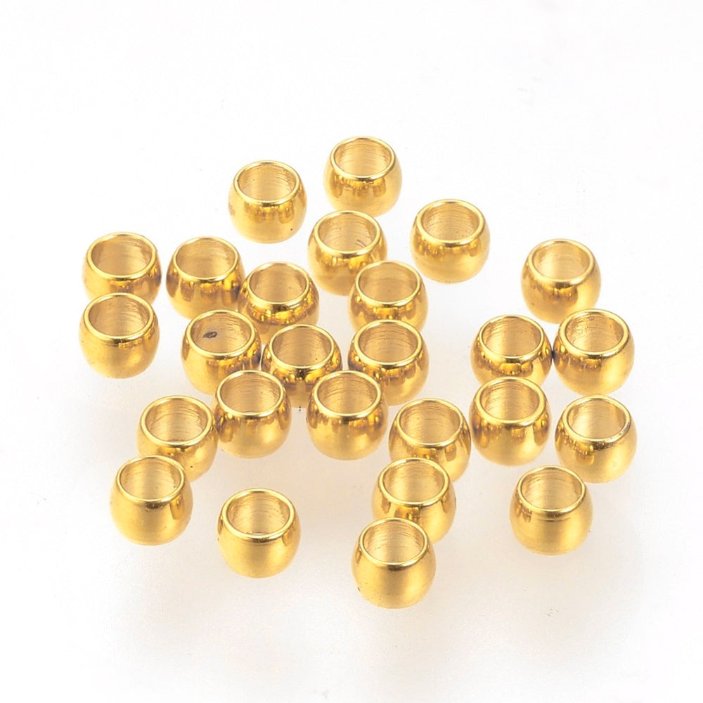 20st klämpärlor i guldfärgat 304 Rostfritt stål - 2mm