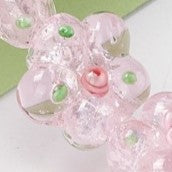 Rosa blomma - handgjord Lampwork pärla 14mm