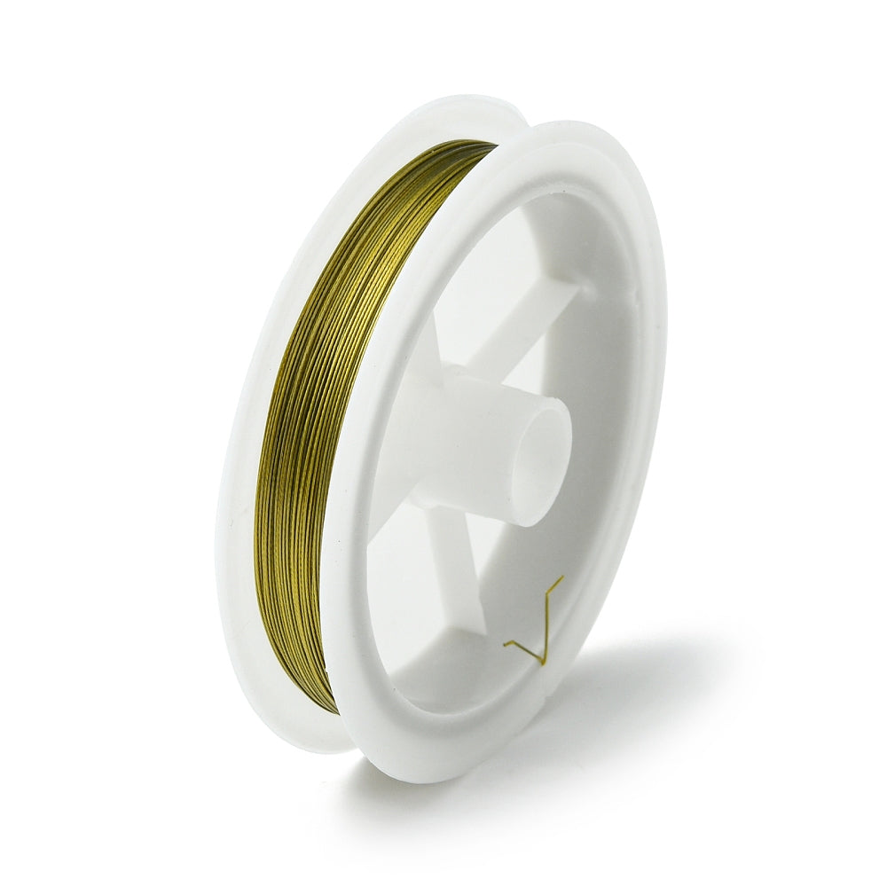 50m Tiger tail guldfärgad wiretråd 0,38mm 1 rulle