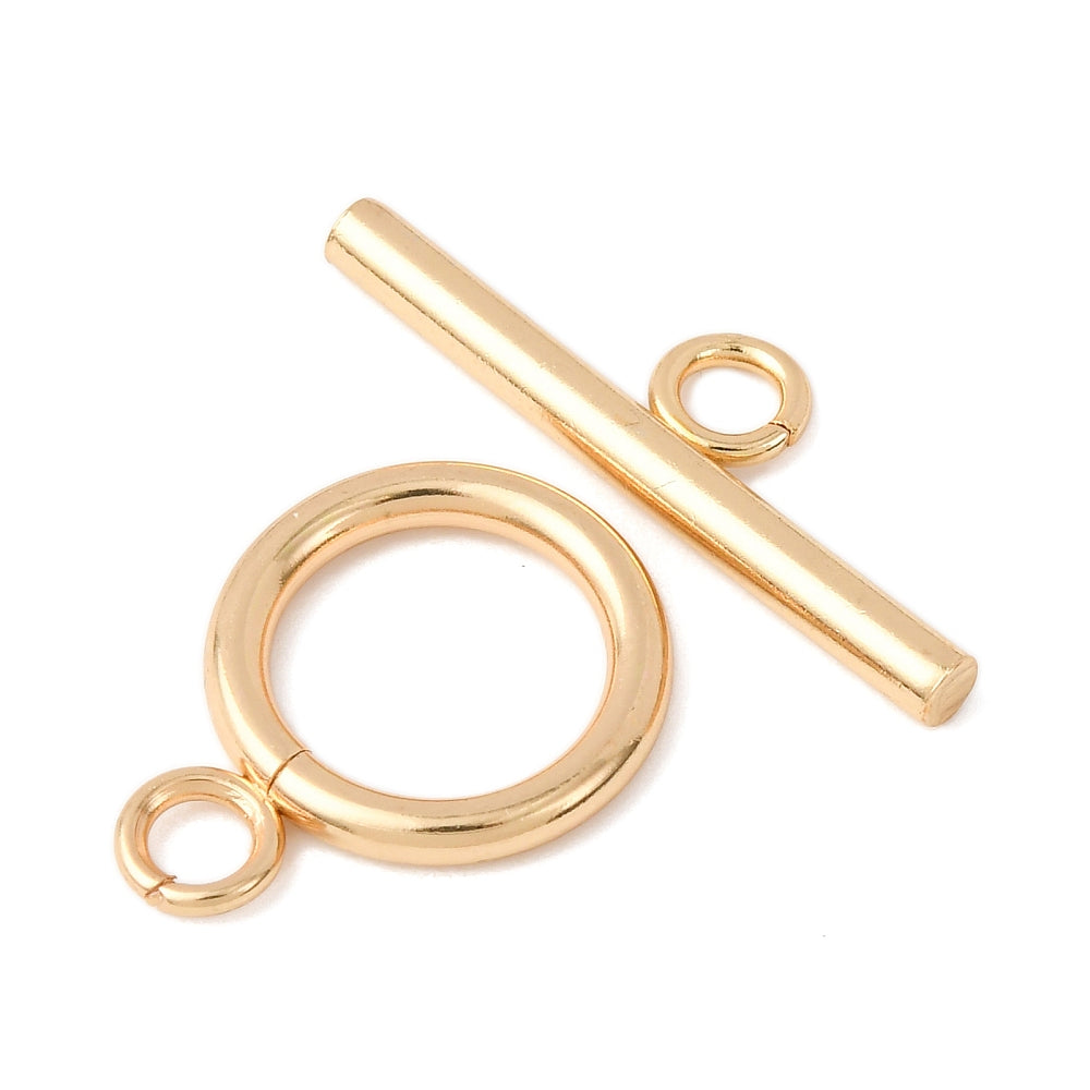 1st Stavlås Toggle lås i guldfärgat Rostfritt stål 304 - 14mm