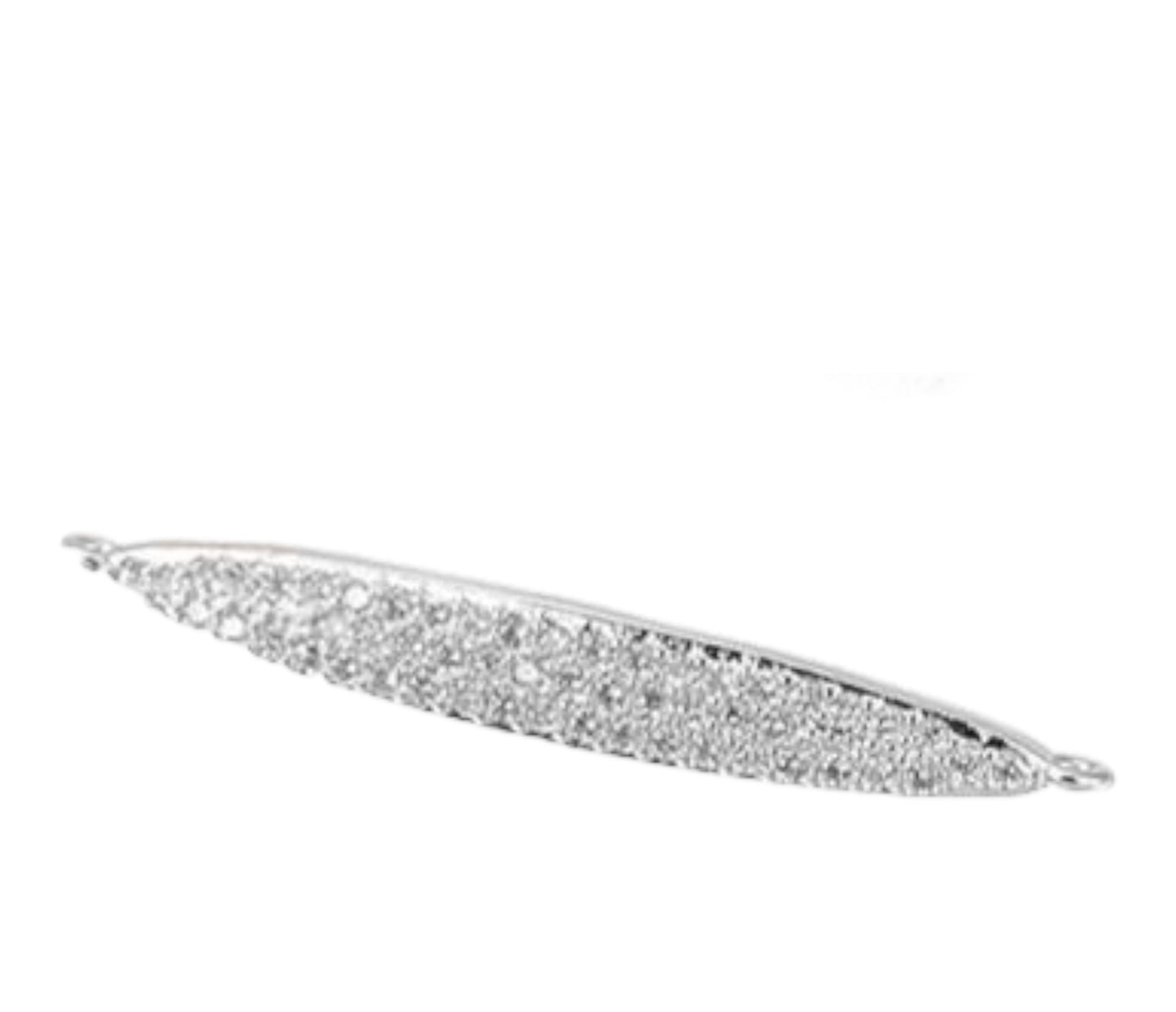 Vacker strass connector länk cubic zirconia -1st - silver