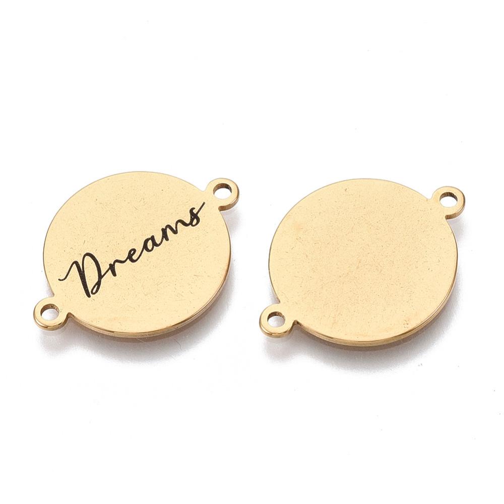 1st DREAMS länk/connector i 201 guldfärgat Rostfritt stål - 21mm