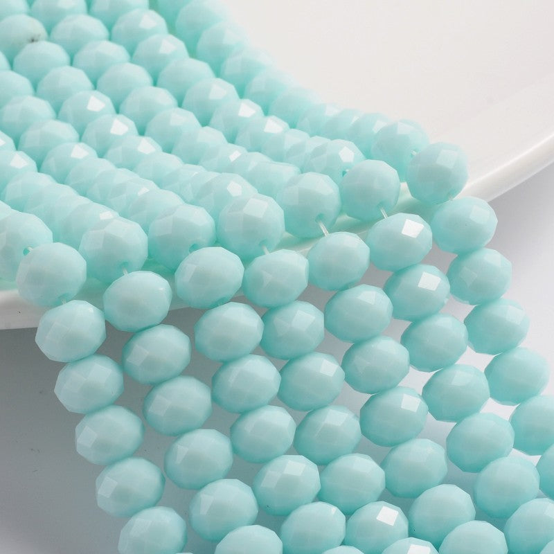 25st facetterade abacus 10mm glaspärlor aqua