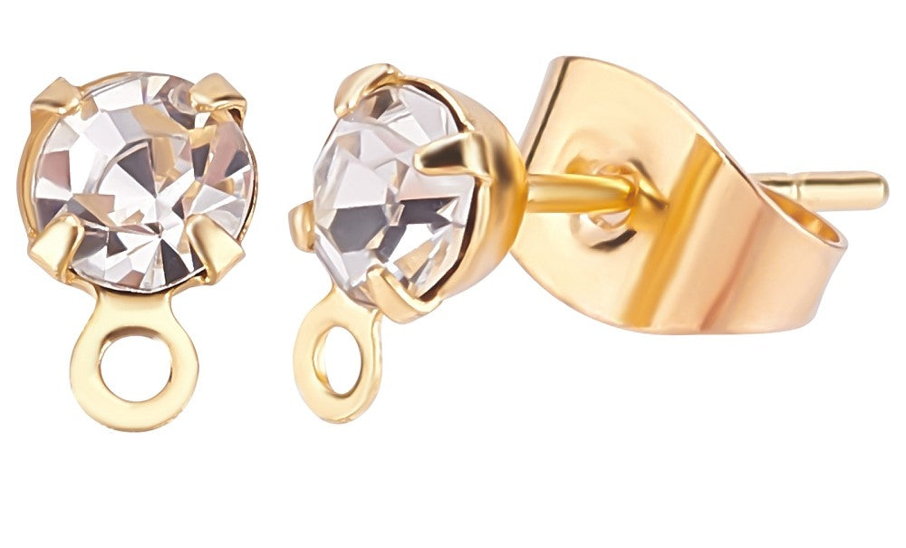 11par Cubic Zirconia stift örhängen med ögla