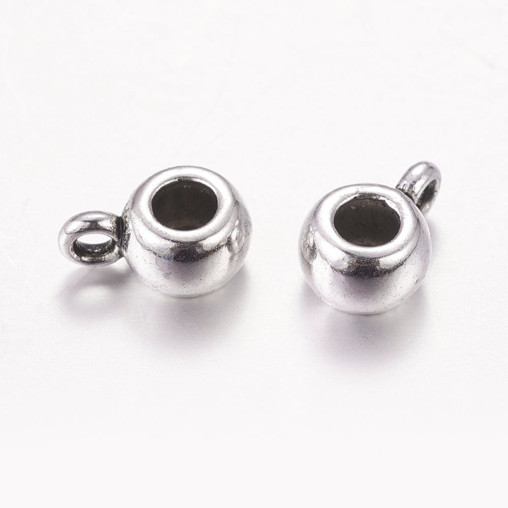 STORPACK! berlockhängare antik silver bail mellandel - 50st