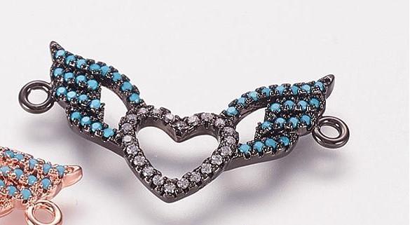 Vacker strass connector länk cubic zirconia -1st