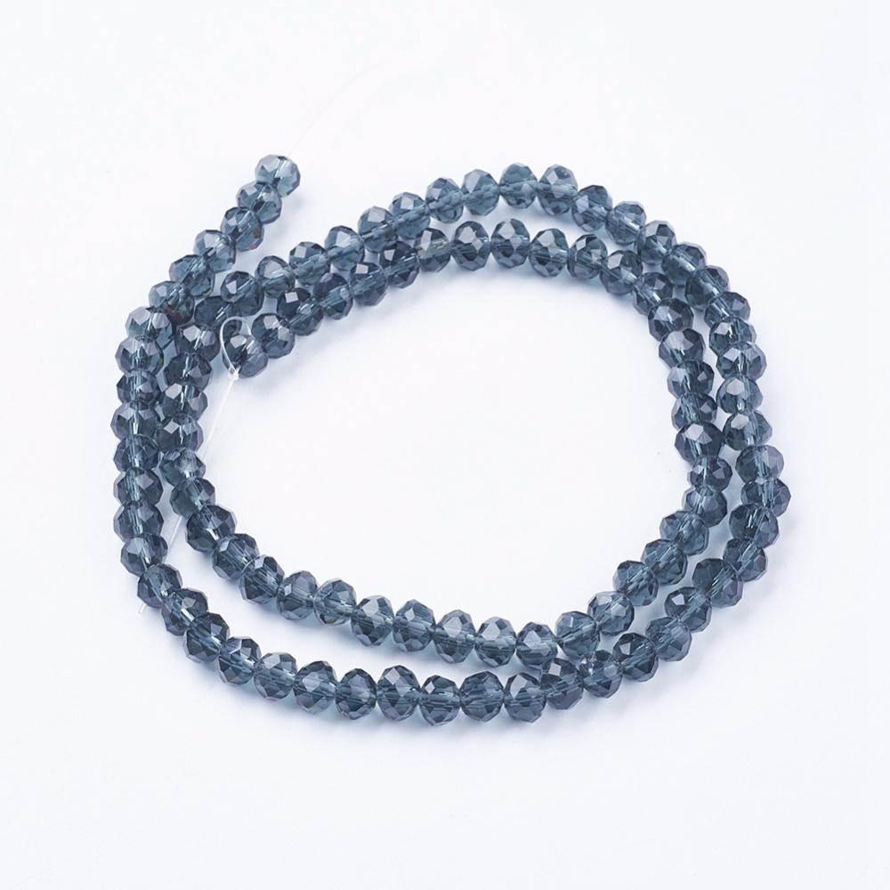 1 sträng facetterade abacus 6mm glaspärlor