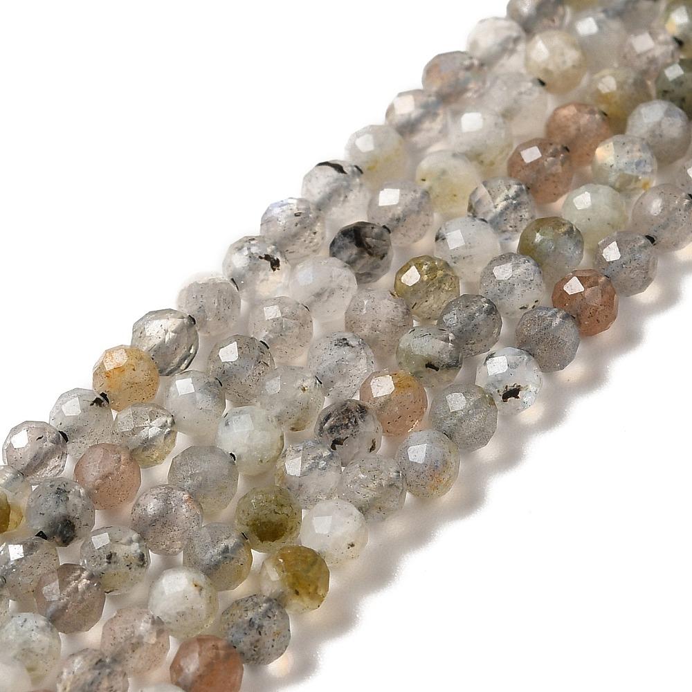 Hel sträng naturlig facetterad Labradorite - 3mm