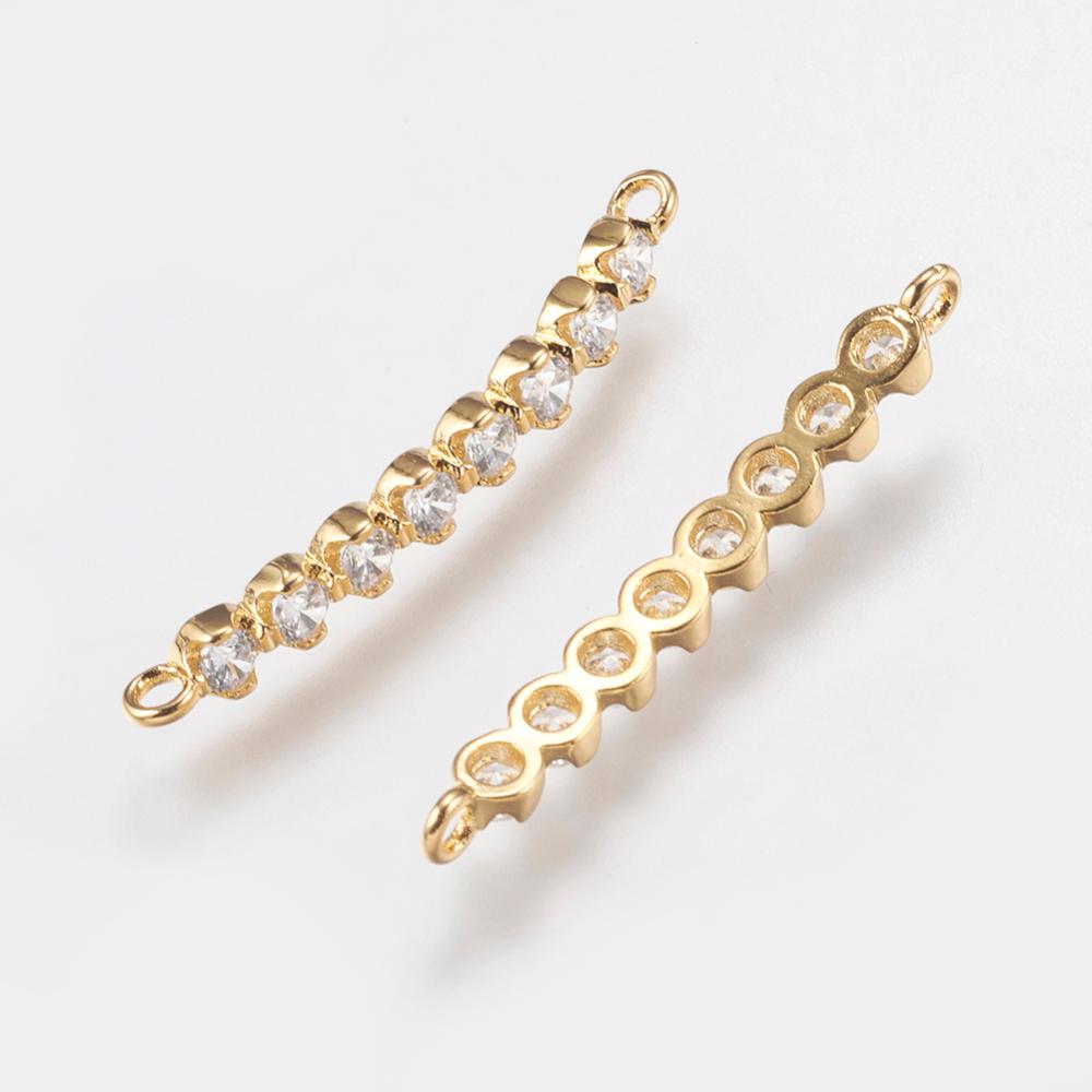 Vacker strass connector länk cubic zirconia -1st - guld