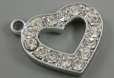 STORPACK! 10st strass hjärtan hängen berlocker