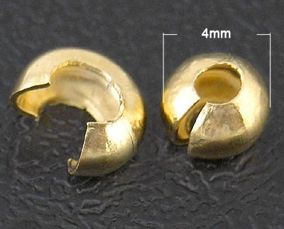25st guldfärgade knutgömmor - 4mm