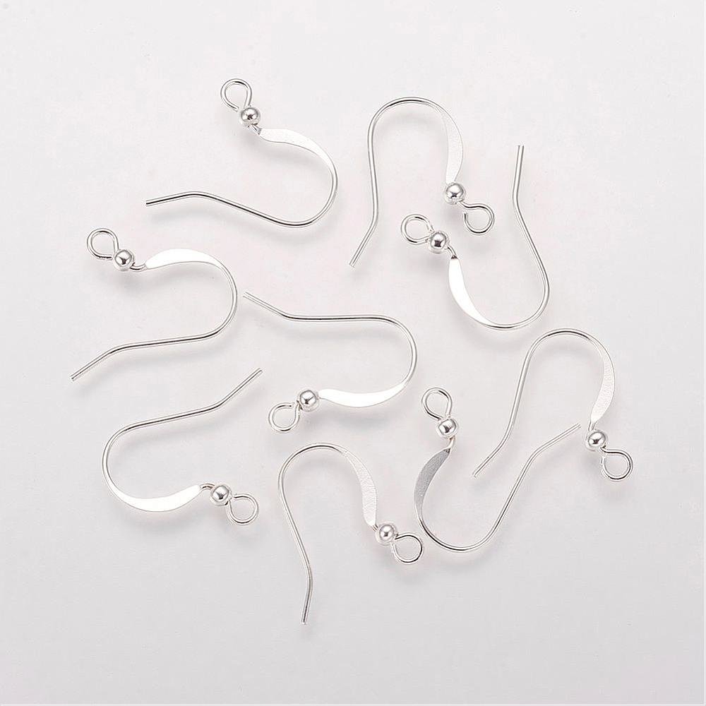 STORPACK! Silverfärgade stilrena örhängeskrokar - 15mm