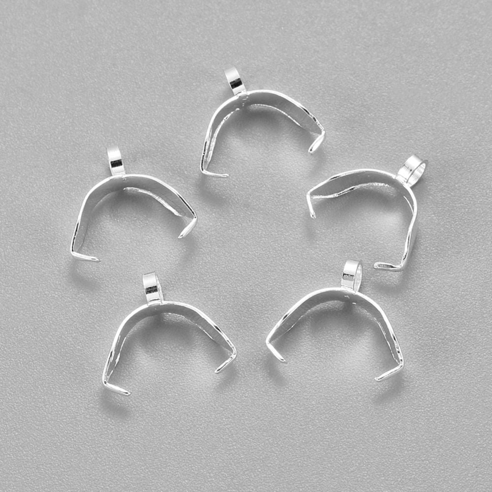 5st silverfärgade bails / hängare i 304 Rostfritt stål - 9mm