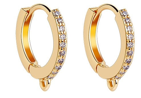 1par Cubic Zirconia örhängesringar hoops med ögla