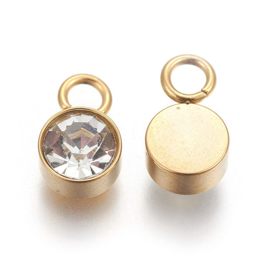 Liten berlock i 304 guldfärgat rostfritt stål - klar