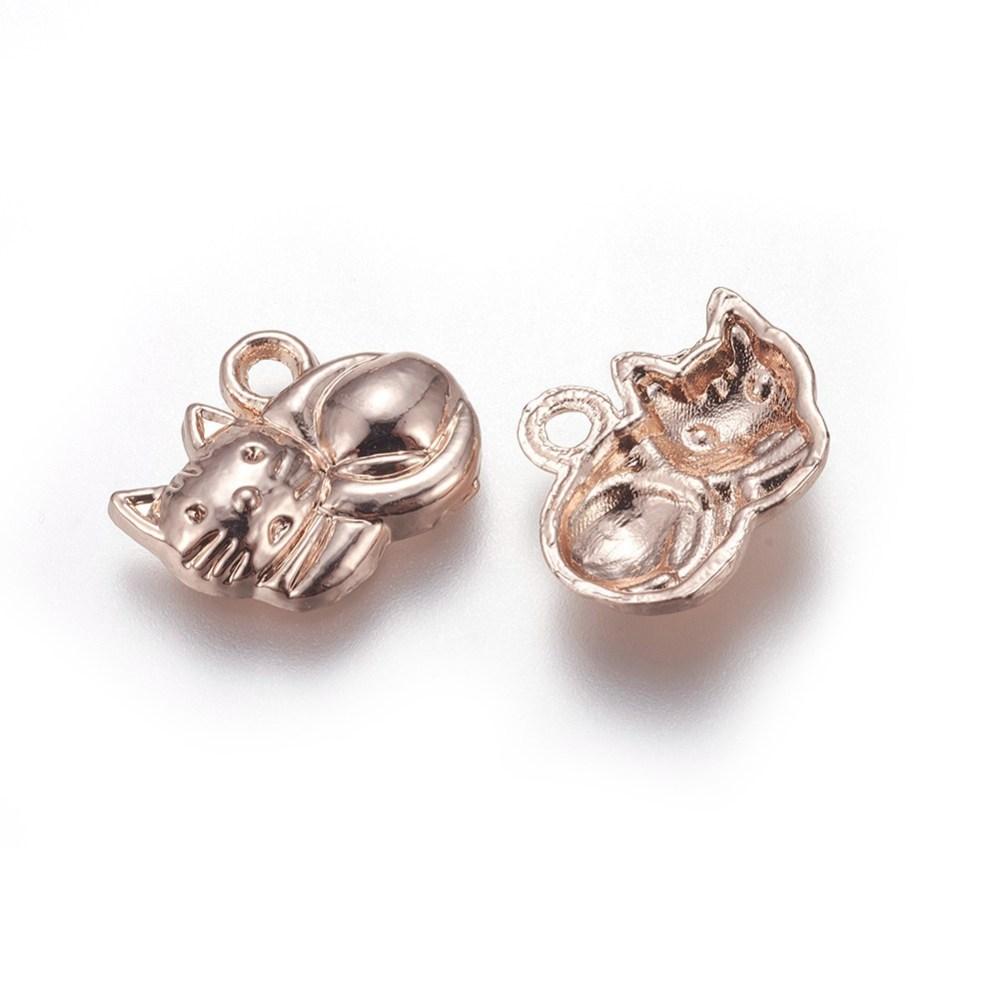 Ljust rosé guldfärgad katt hänge - 1st