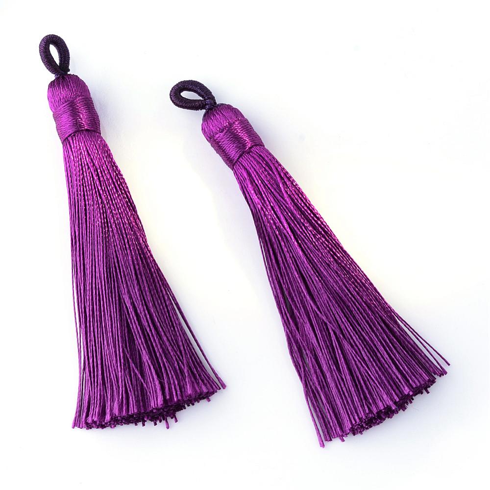 Lila polyester tassel tofs - 80 ~90mm