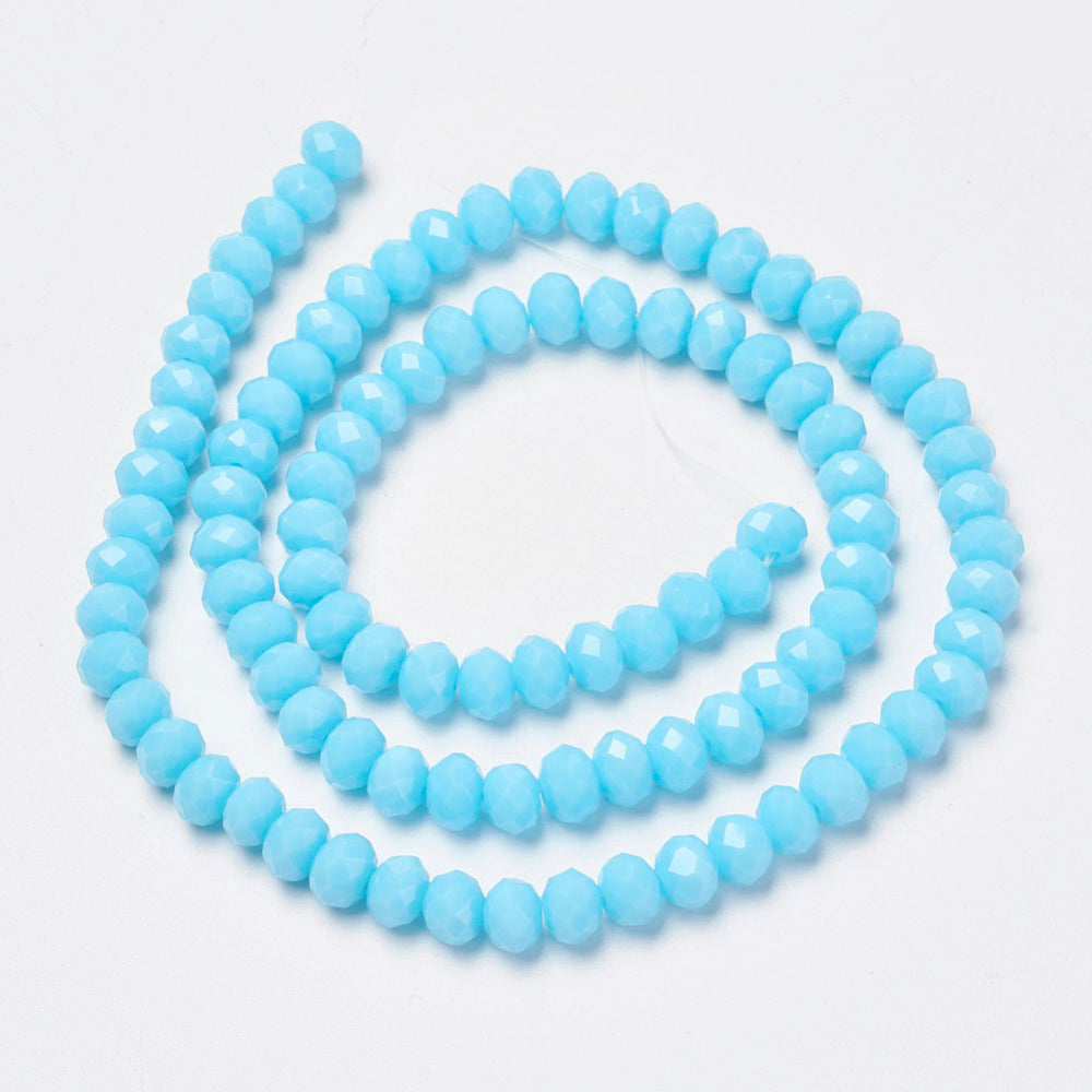 1 sträng facetterade abacus 8mm glaspärlor