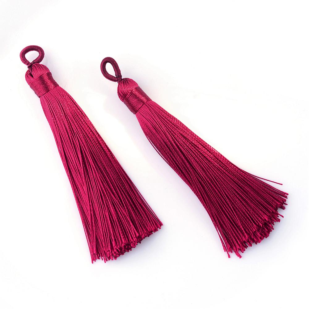 Mörk röd polyester tassel tofs - 80 ~90mm