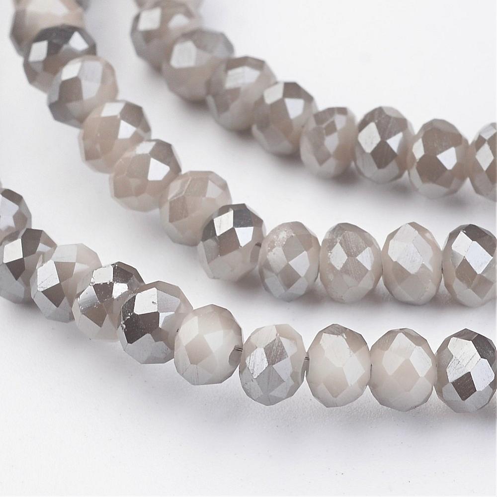 2-färgade facetterade abacus pärlor 4mm - elektropläterade