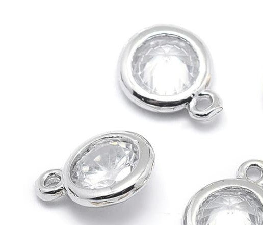 Runt litet hänge berlock med Cubic Zirconia - 1st