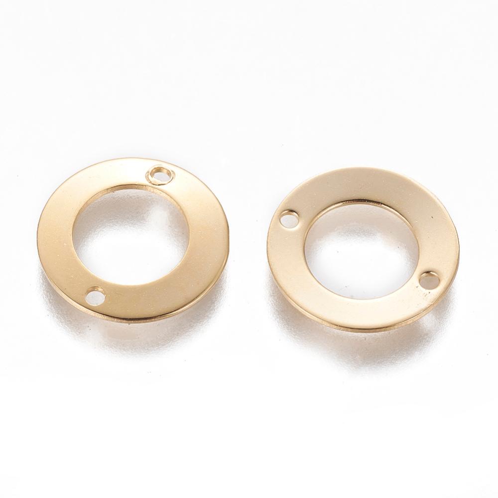 2-pack connector länk i guldfärgat rostfritt stål - 15mm