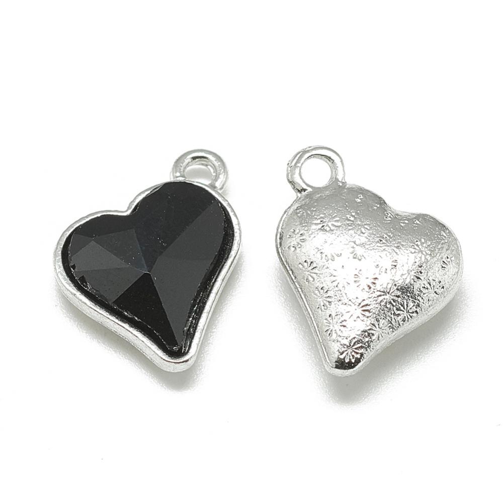 1st Glashänge facetterat hjärta - 17mm