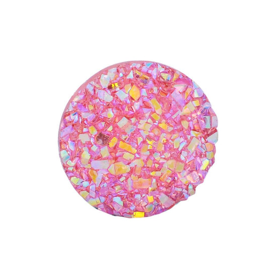 10st Druzy resin cabochon rosa - 12mm