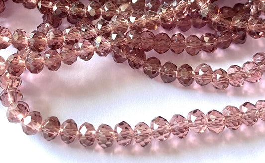 1 sträng facetterade abacus 6mm glaspärlor