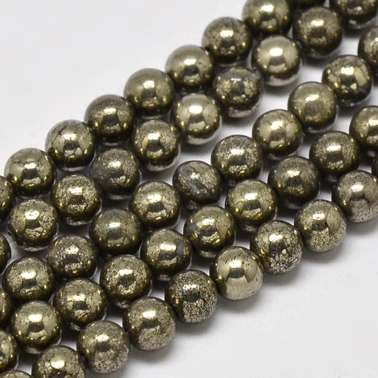 20st runda Pyrite pärlor 4mm