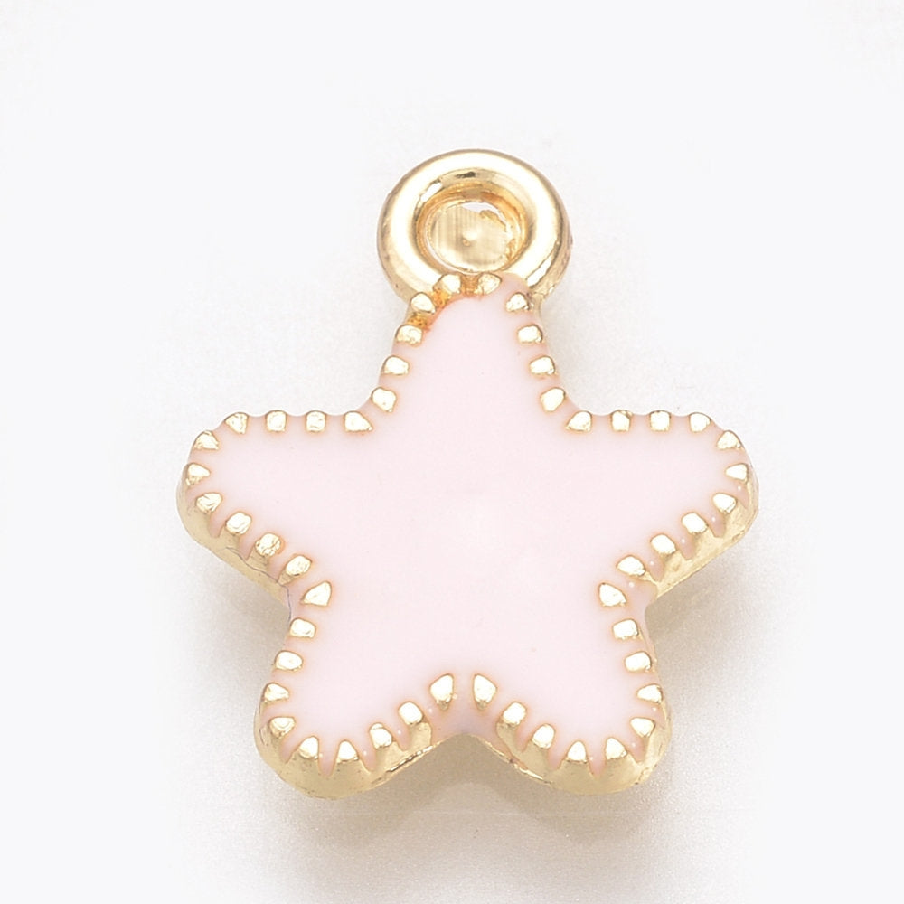 1st Söt Misty rose stjärna - emaljerat hänge berlock